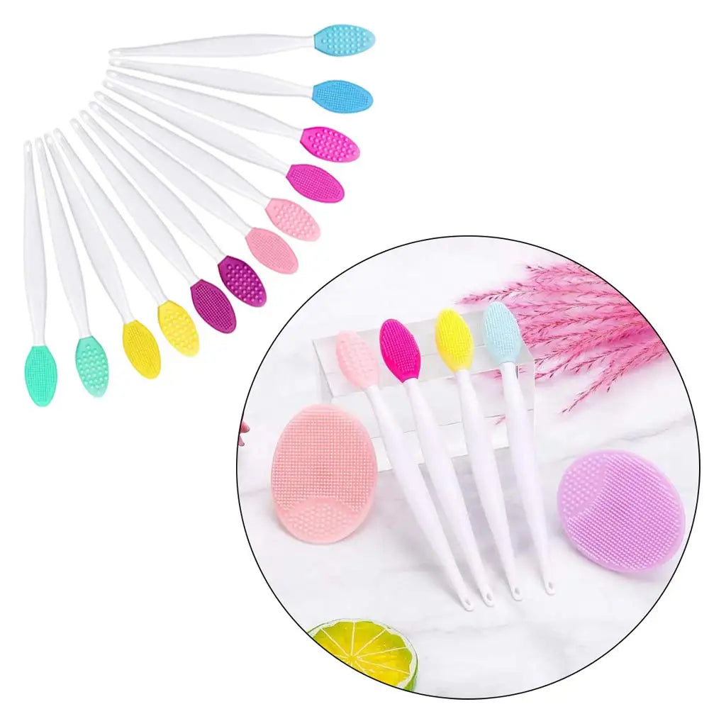 Brosse Exfoliante Lèvres Silicone – Double Face, Lot de 4 | Tintiva