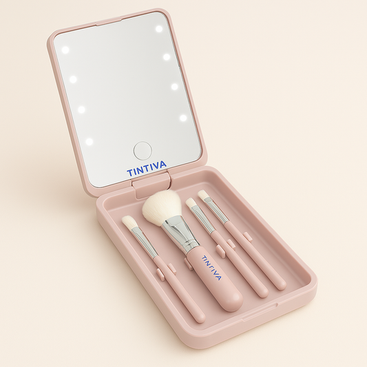 Miroir de Maquillage Compact LED – Pliable & Portable | Tintiva