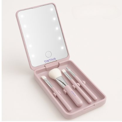 Miroir de Maquillage Compact LED – Pliable & Portable | Tintiva