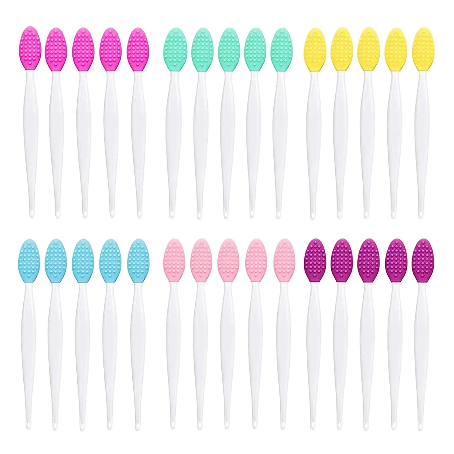 Brosse Exfoliante Lèvres Silicone – Double Face, Lot de 4 | Tintiva
